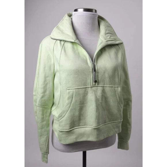 Lululemon Scuba Oversized Half Zip Hoodie Funnel Neck Green Women's Size M/L - Picture 13 of 13